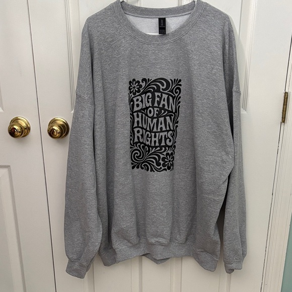 Gray Sweatshirt with Black Human Rights Graphic - Picture 2 of 5